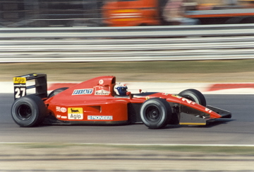Alain Prost drives for Ferrari in 1991