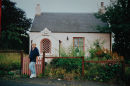 The Gypsy Palace was painted pink in the sixties. This photo shows our friend Andrea posing in front of the cottage in the 90's