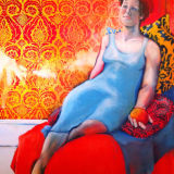 Woman in Blue Dress